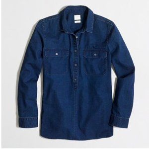 J. Crew Factory chambray popover shirt in "boy fit"--size SP